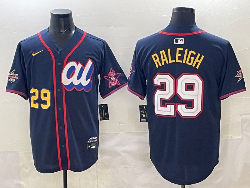 Men 2025 Seattle Mariners #29 Raleigh dark Blue All star Nike MLB Jersey style 06